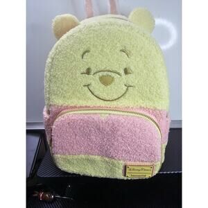 Disney Parks 2025 Winnie The Pooh Fuzzy Pastel Backpack Bag Loungefly New